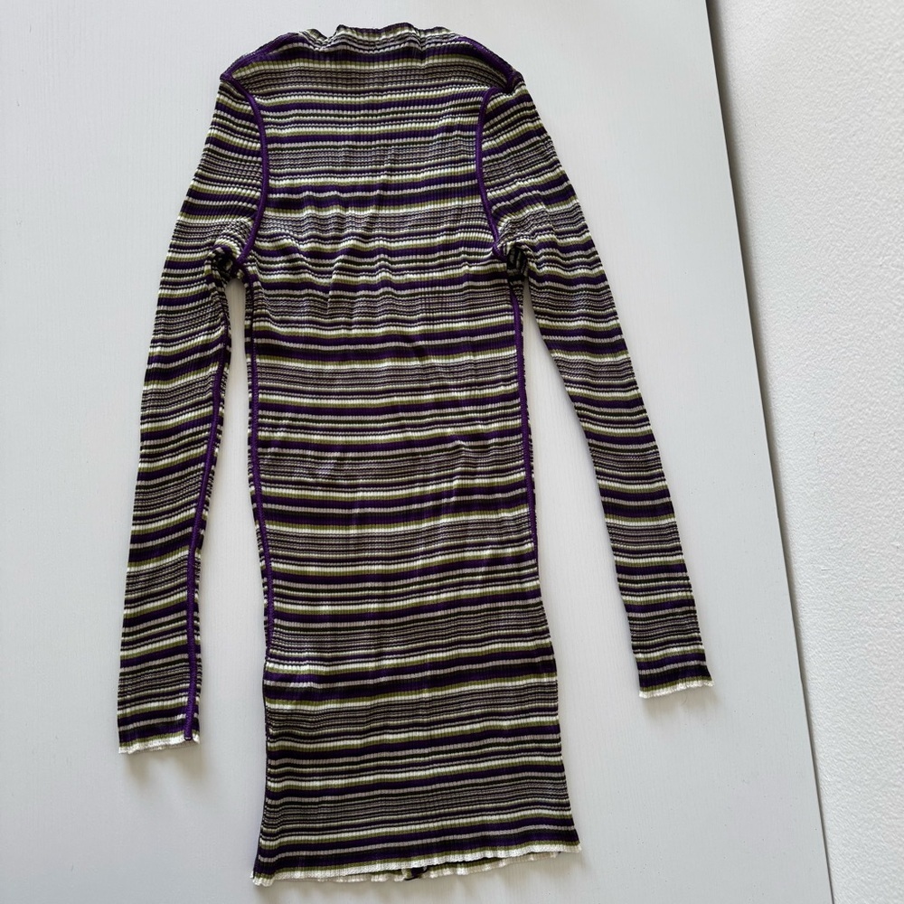 Dolce & Gabbana Striped Long Cardigan with Purple Accents, Size 38 - Picture 6 of 10